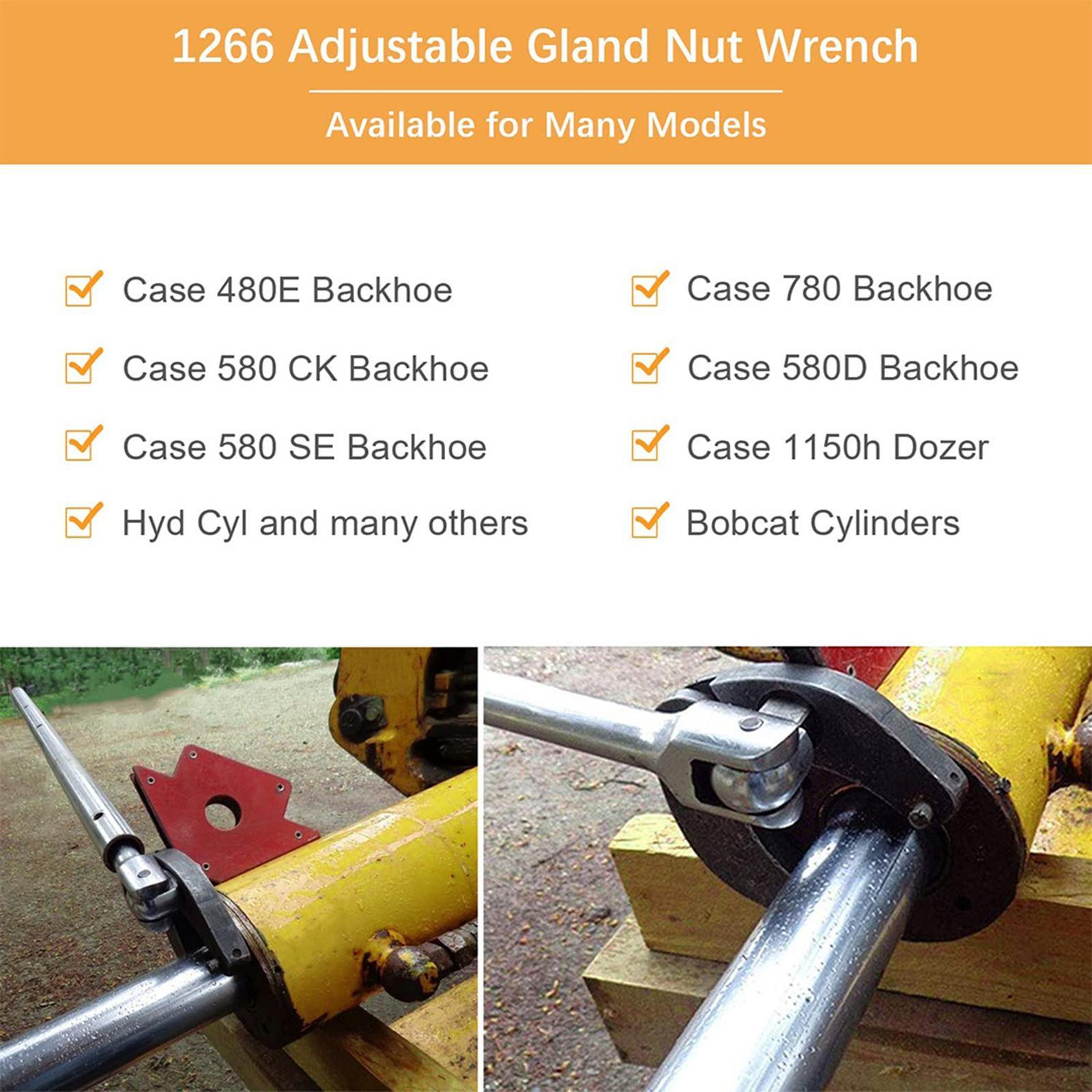 1266 Tool Adjustable Large Gland Nut Wrench Hydraulic Cylinders Repair 2" to 6" Universal for Hydraulic Cylinders Hydraulic Machinery