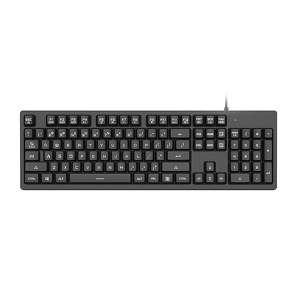 Bàn phím có dây DSK100 104 phím chơi game văn phòng Bàn phím tiện dụng với tay cơ  màu trắng Đèn nền màu hồng
