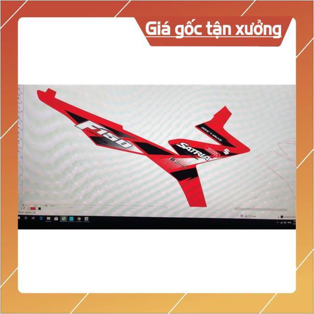 Tem rời Satria Fi dán xe đỏ 3 lớp ko bay màu