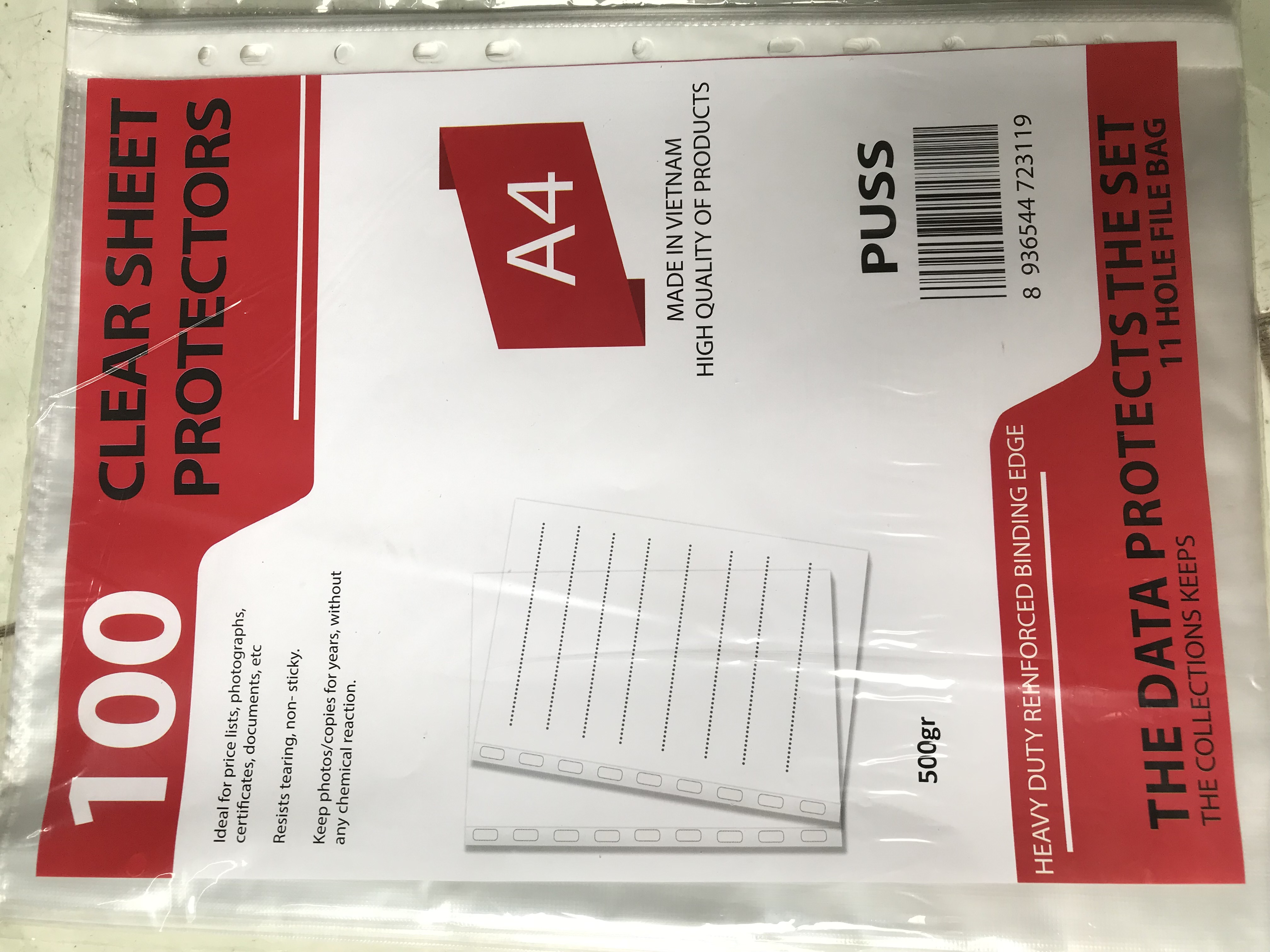 Bìa lỗ Puss dày 500gr 100 tờ