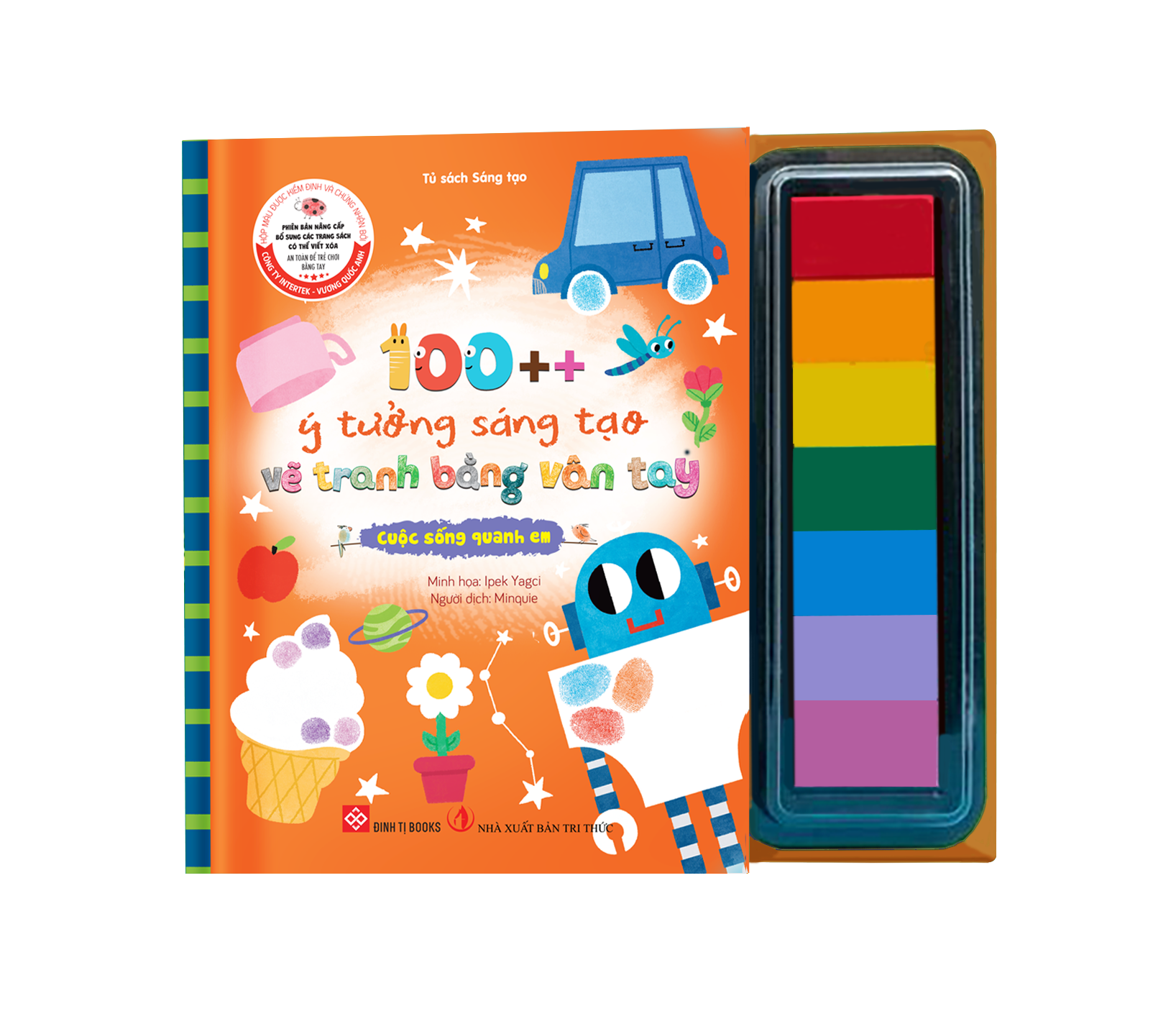 Sách - Sách 100++ Ý Tưởng Sáng Tạo Vẽ Tranh Bằng Vân Tay - Cuộc Sống Quanh Em/Động Vật Quanh Em/Trong Vườn/Đại Dương - Bìa Cứng