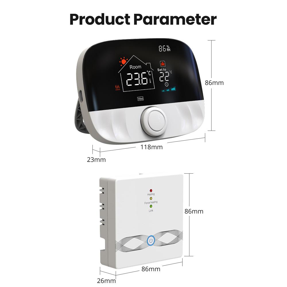 Tuya WIFI Temperature Controller Weekly Programmable Temperature Timing Setting Mobilephone Tuya SmartLife APP Remotely Control Compatible with Yandex Alice Amazon Alexa and Google Home for Voice Control