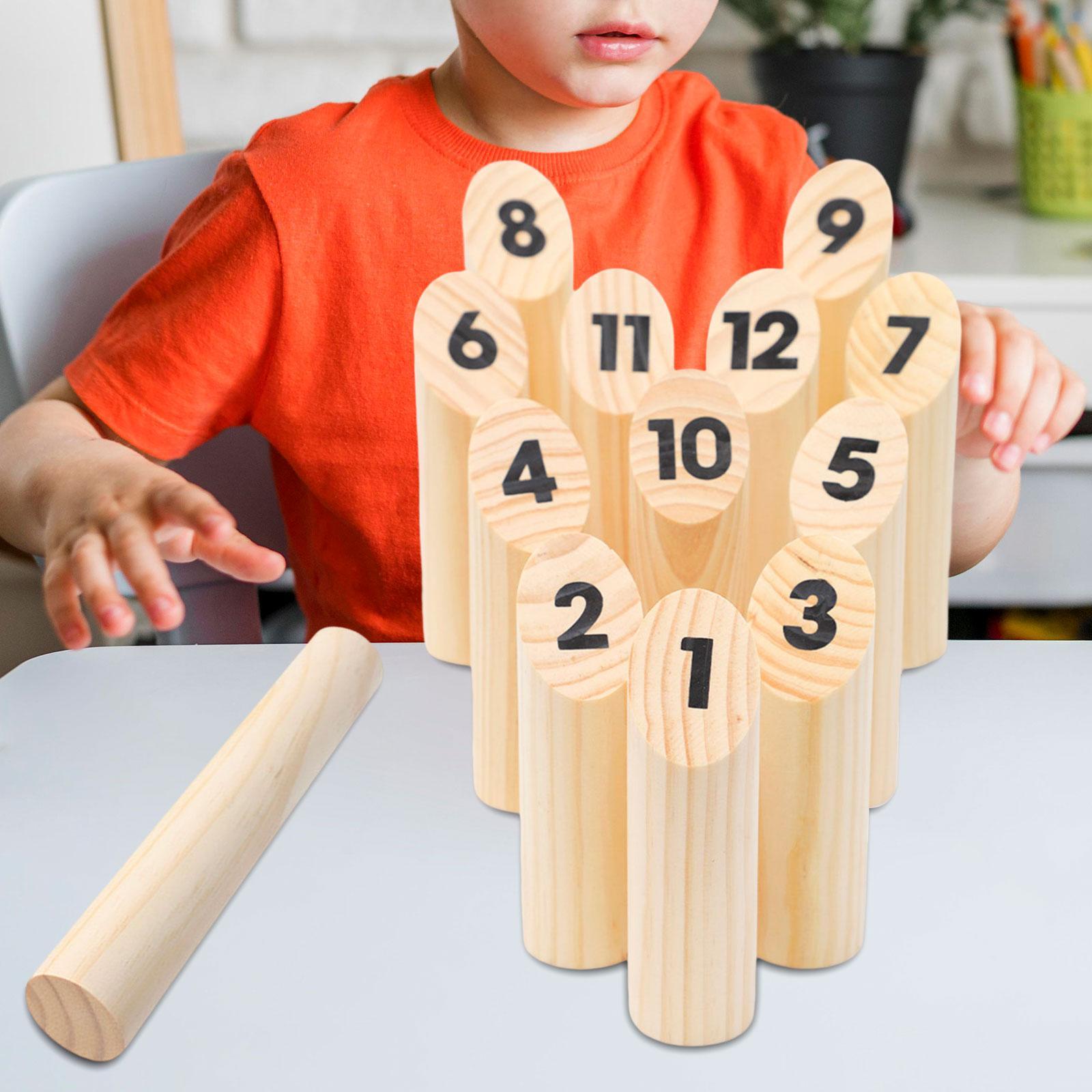 Wood Tossing Game Family Game Numbered Block for Indoor Outdoor garden