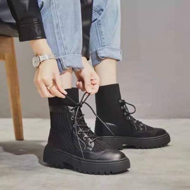 Giày Boots cổ chun da lộn