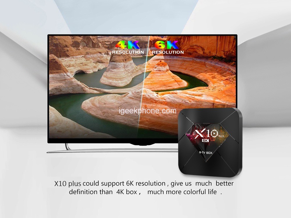 Android tivi R -tv box X10 Plus điều khiển cử chỉ và giọng nói android 9.0 Ram 4G Rom 32G - Hàng Nhập Khẩu