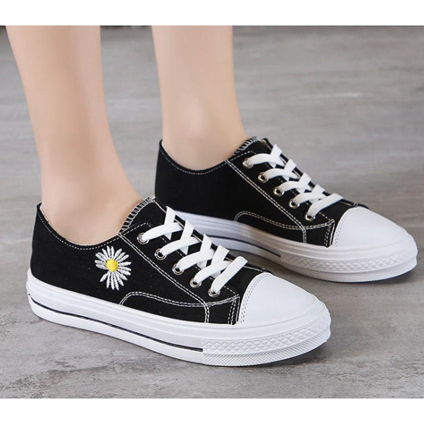 GIÀY NỮ, GIÀY SNEAKER THẤP CỔ THÊU HOA CÚC TNX 24