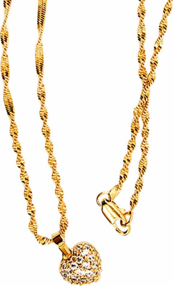 Dây chuyền nữ trái tim mạ vàng THAILAND