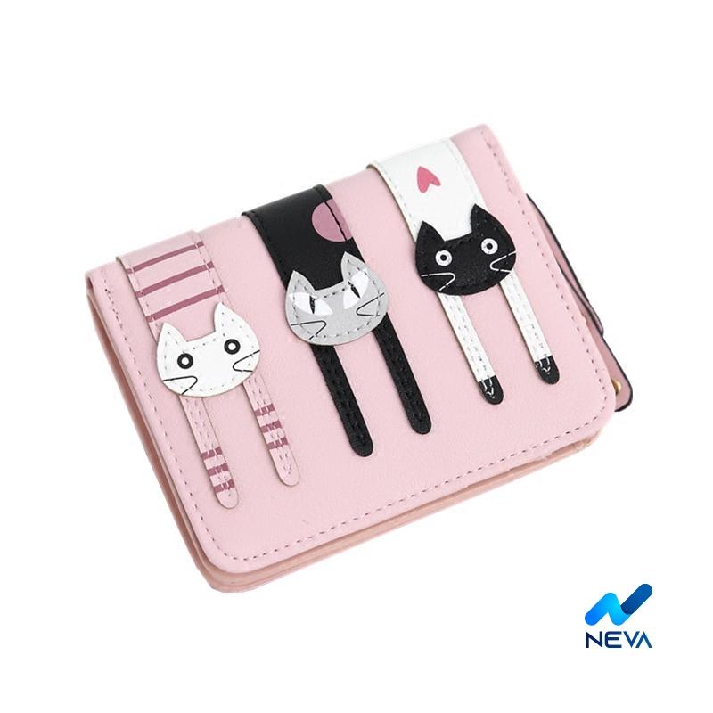 Ví Nữ 3 mèo dễ thương xinh xắn dây kéo NEVA8254