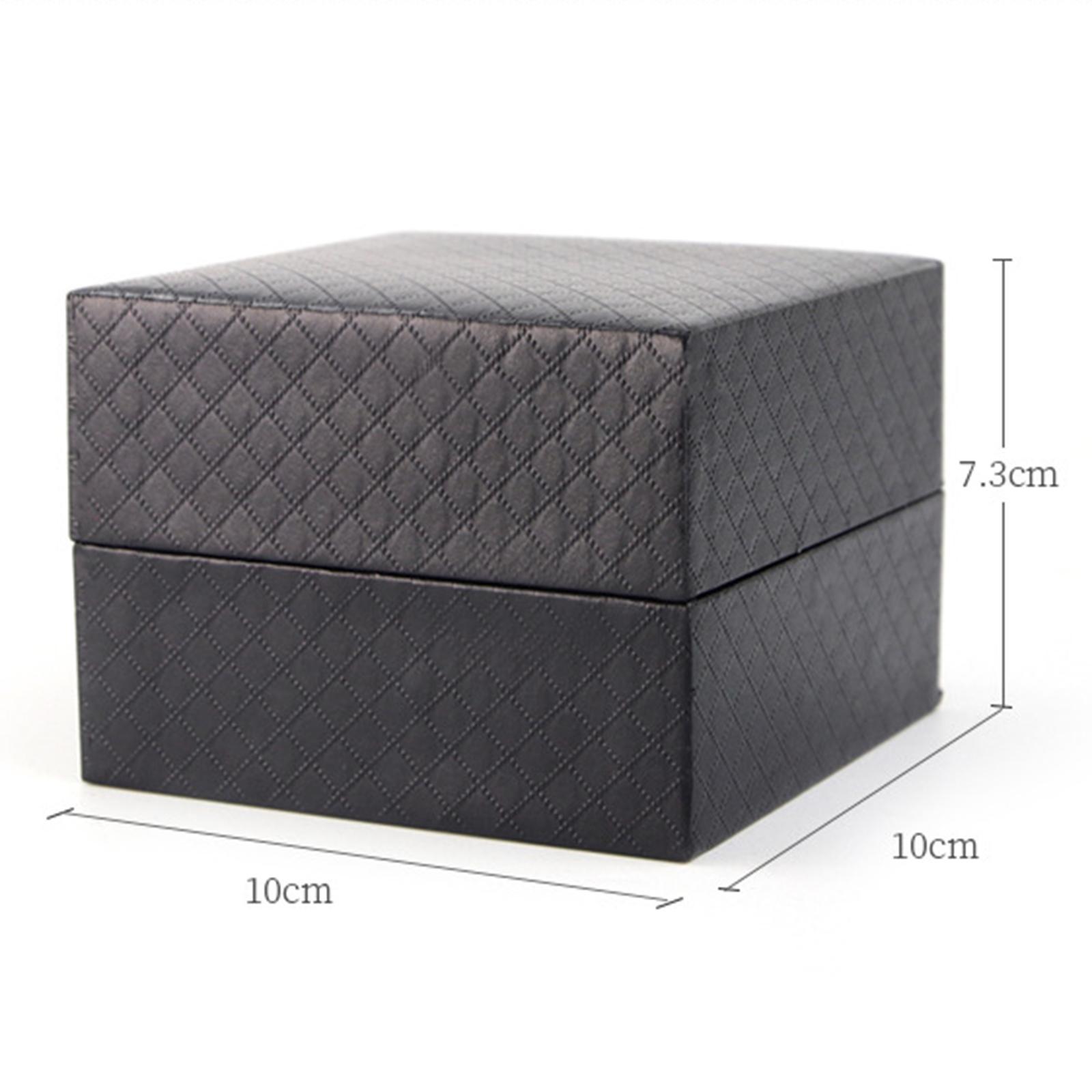 PU Leather Watch Case Display Holder Organizer Black Jewelry Box Gift Sturdy