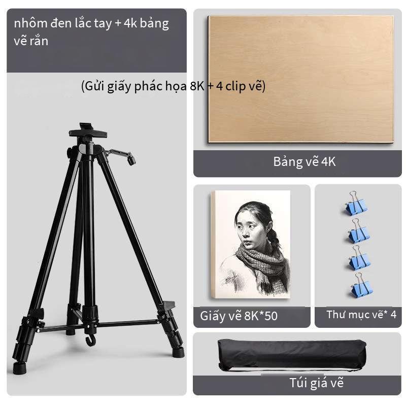Phong cách mới nhất giá vẽ di động bảng vẽ phác thảo kệ sơn công cụ chân máy một bộ đầy đủ gấp chuyên nghiệp sơn dầu hợp kim nhôm
