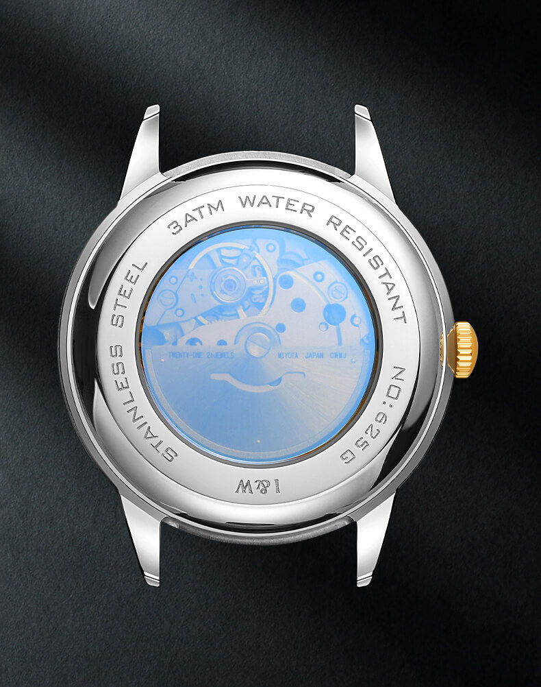 Đồng hồ nam chính hãng I&W Carnival 625G-T3 hàng mới fullbox,kính sapphire,chống xước,chống nước 50m,Bh 24 tháng,máy cơ (automatic),mạ vàng dây thép không gỉ