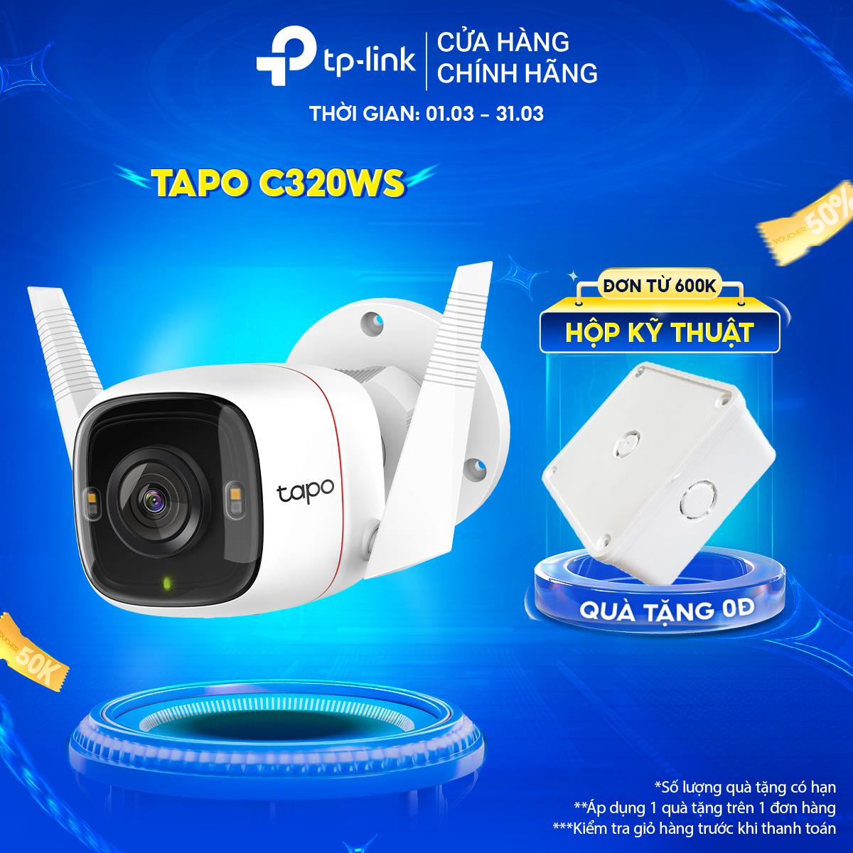 Camera WiFi Ngoài Trời TP-Link Tapo C320WS Độ Phân Giải 2K QHD - Hàng Chính Hãng