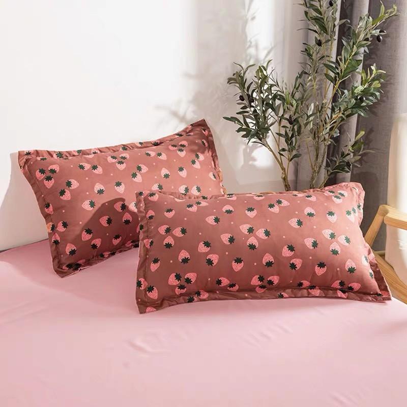 Chăn Ga Gối Đệm -Sét Chăn Ga Gối Dâu PolyCotton Punpu3051