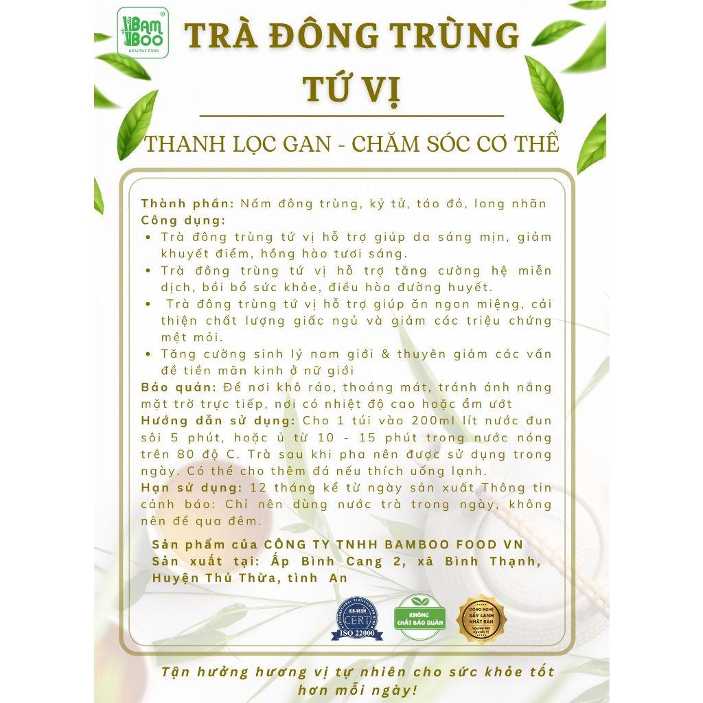 Trà đông trùng hạ thảo tứ vị Bamboo - đẹp da bồi bổ sức khỏe, tăng cường sinh lý, ngủ ngon thải độc