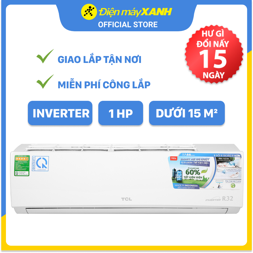 Máy lạnh Inverter TCL TAC-10CSD/XA66-WIFI - 1 HP -10.000 BTU công nghệ Turbo - Hàng chính hãng