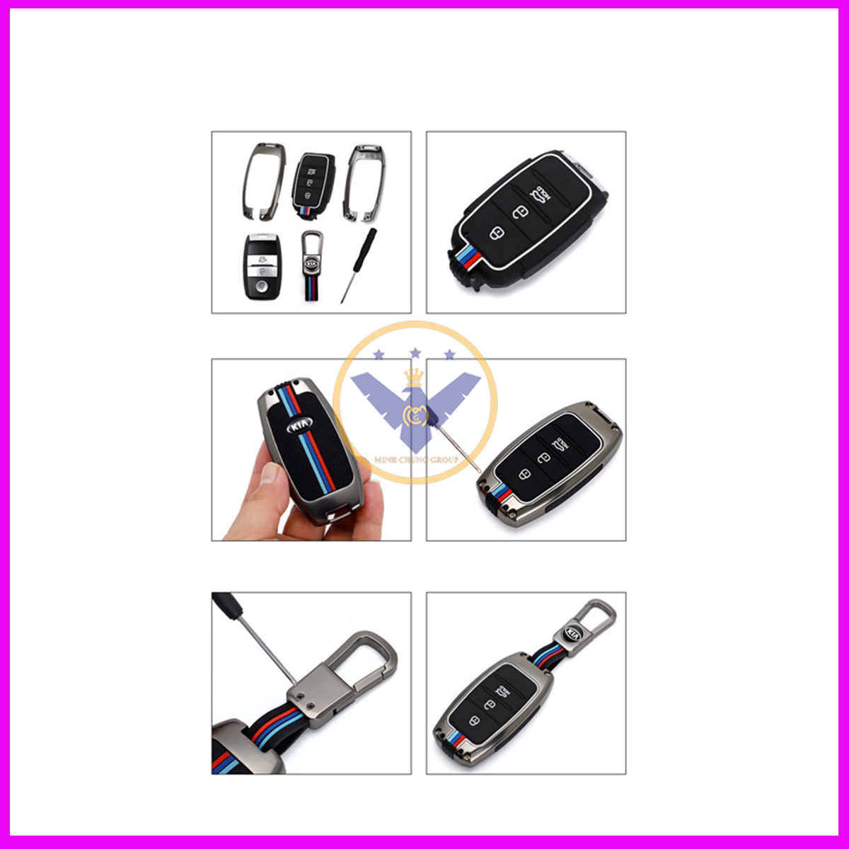 Ốp chìa khóa xe KIA K3, CERATO 2016-2017-2018, kiểu dáng thể thao , chất liệu hợp kim cao cấp - chìa thông minh