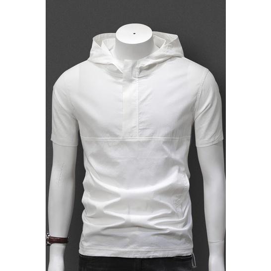 Áo thun nam, Áo phông nam có mũ trùm đàu Cardigan được làm từ chất liệu vải Nonchun Hàn Quốc N13
