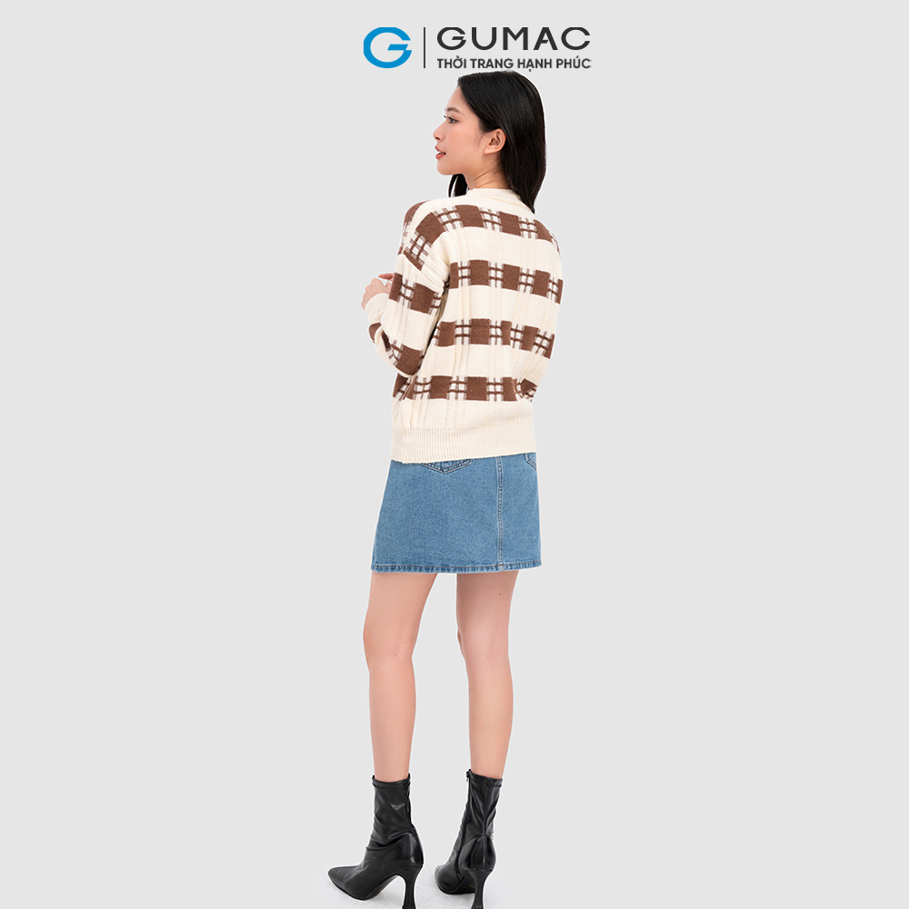 Áo len họa tiết sọc thời trang GUMAC AC11095
