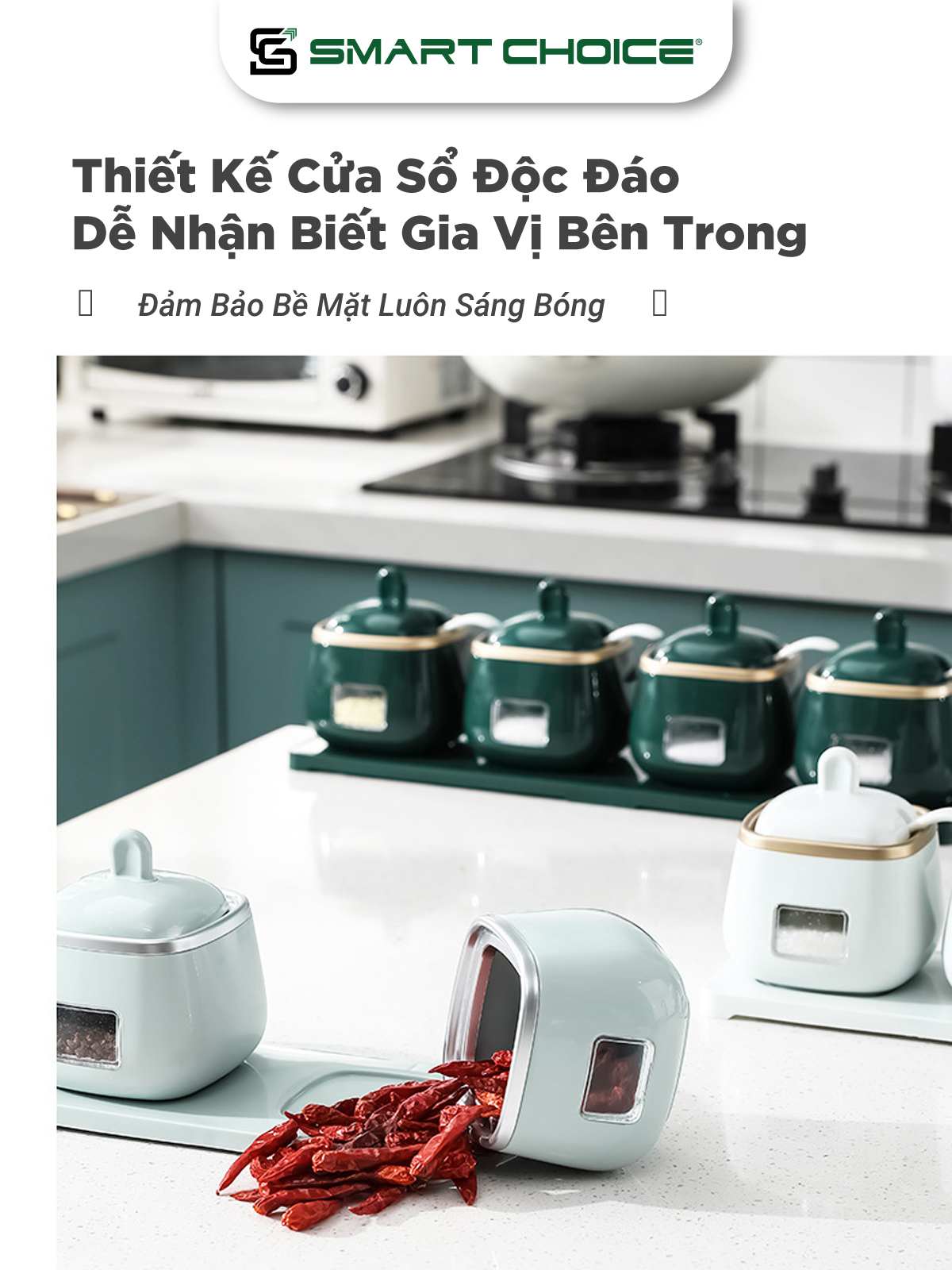 Hũ Đựng Gia Vị SMARTCHOICE-  2 Màu Chất Liệu Cao Cấp SCG-PK098