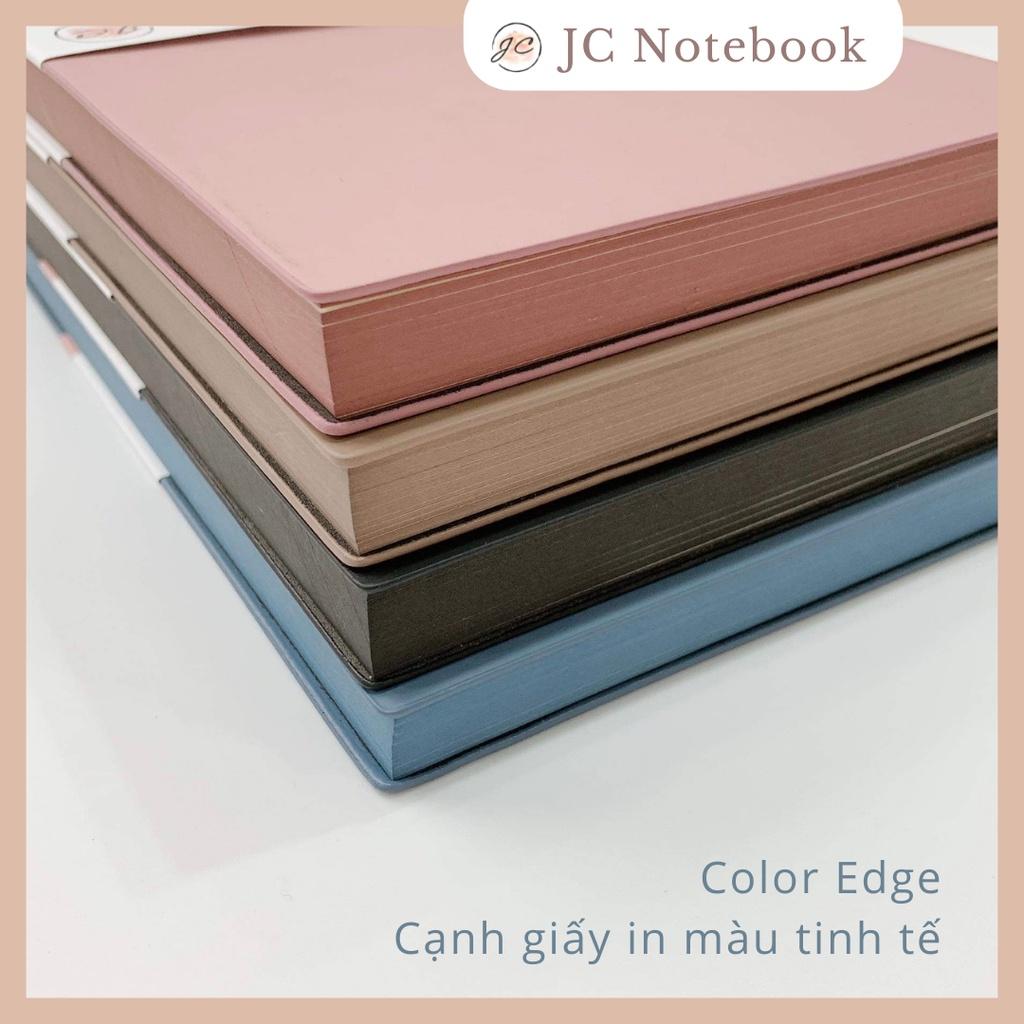 Mid Tan Color Edge Notebook - Sổ Bìa Da Mềm - A5 Bìa Da PU - Sổ Journal In Viền Màu giấy Kẻ Ngang 120gsm