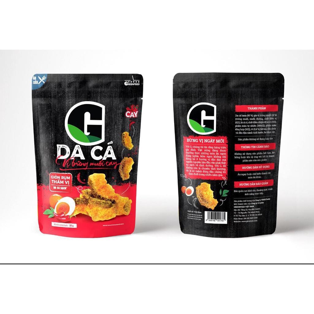 Da cá sấy giòn G Kitchen gói 25g vị trứng muối/ trứng muối cay
