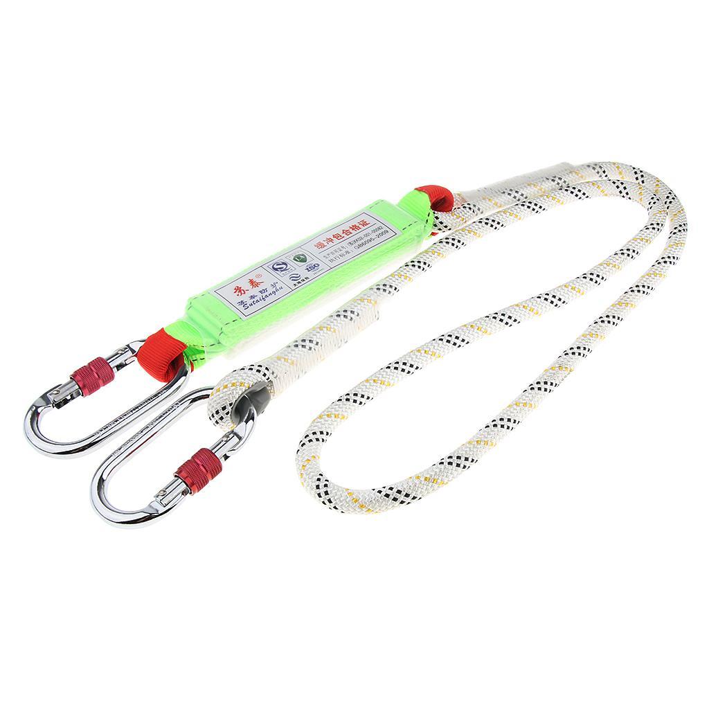 15KN Safety Lanyard Climbing Fall Protection Harness Belt Carabiner Rope
