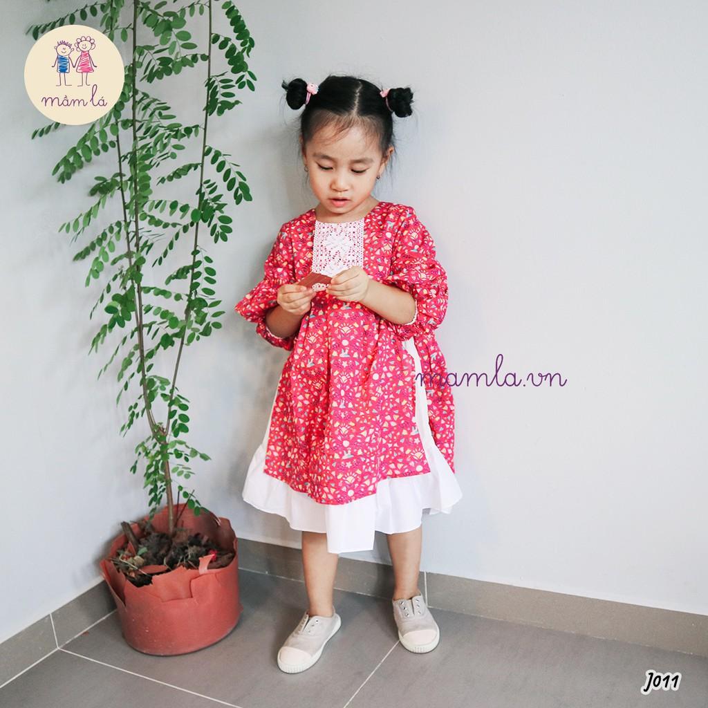Váy đầm Nora hoa nhỏ hồng đậm | 2Y-6Y