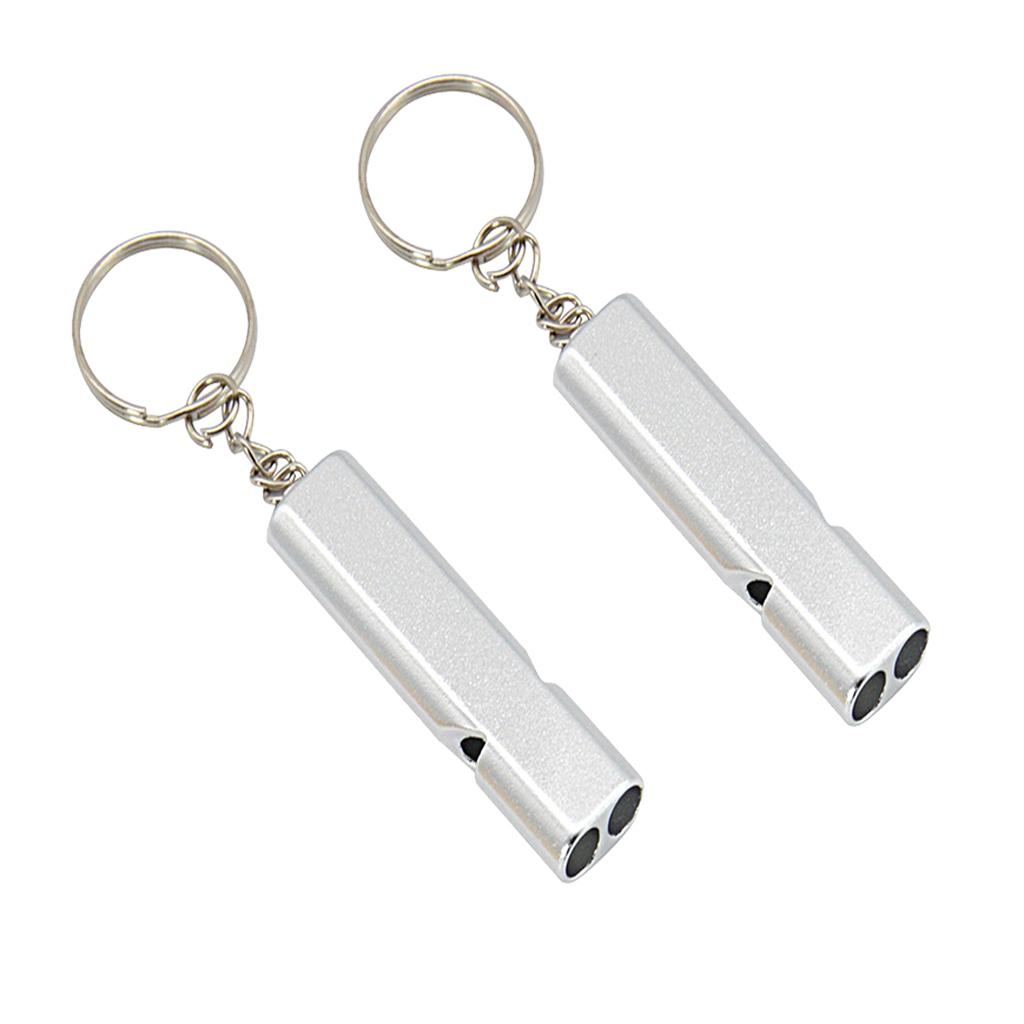 2pcs Emergency Survival Whistle Marine Safety Outdoor Camping Boating Silver