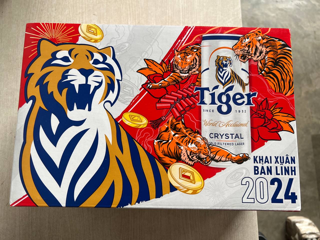 Thùng 24 lon Tiger Crystal lon cao mới (330ml/lon)