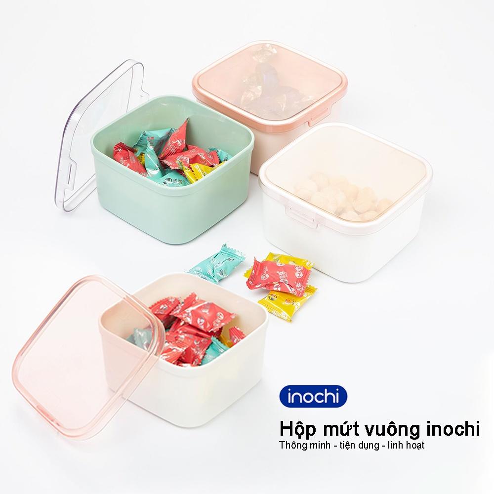 Hộp mứt tết đựng bánh kẹo Haru inochi khay đựng mứt nhựa vuông 4 ngăn cao cấp