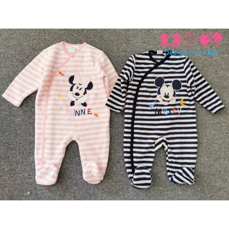 (Chọn mẫu) Sleepsuit bộ body dài tay nỉ, nhung xuất dư cho bé trai và bé gái