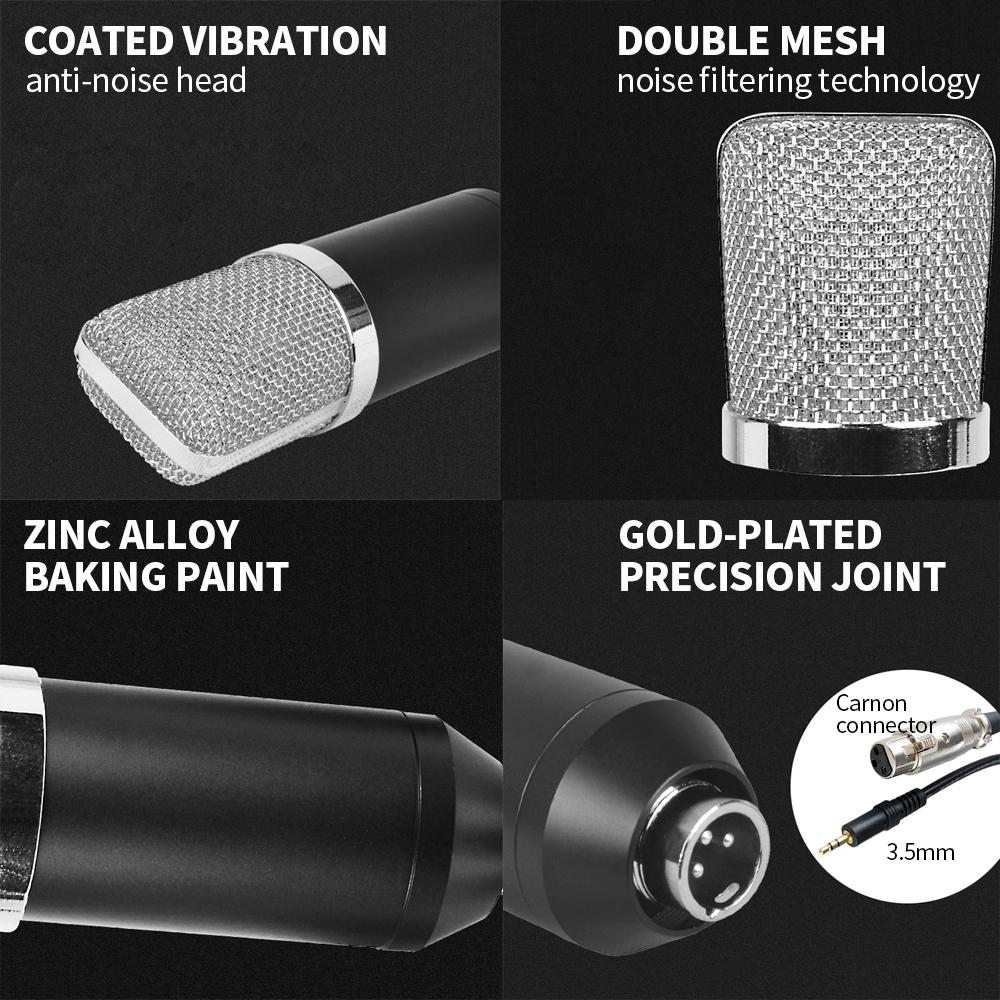 Micrô ngưng tụ BM700 chuyên nghiệp Micrô ghi âm Micrô mic hát KTV hát Bộ ghi âm phòng thu âm