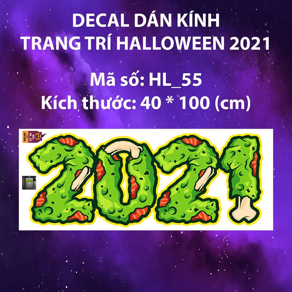 DECAL TRANG TRÍ HALLOWEEN 2021 COMBO PHÙ THỦY VÀ CHẤT DÌNH XANH