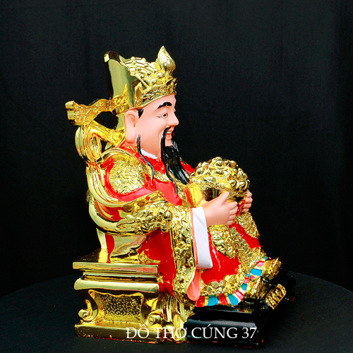 TƯỢNG ÔNG THẦN TIỀN MÀU ĐỎ CAO 25 CM