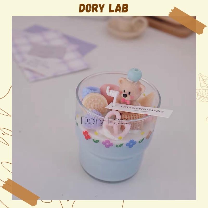 Nến Thơm Ly Gấu Con Mix Topping Màu Sắc Nhiều Mùi Hương - Dory Lab