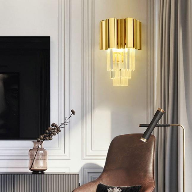 Đèn tường OSTIMUS pha lê 3 tầng sang trọng trang trí nội thất hiện đại có ảnh chụp thật 100%