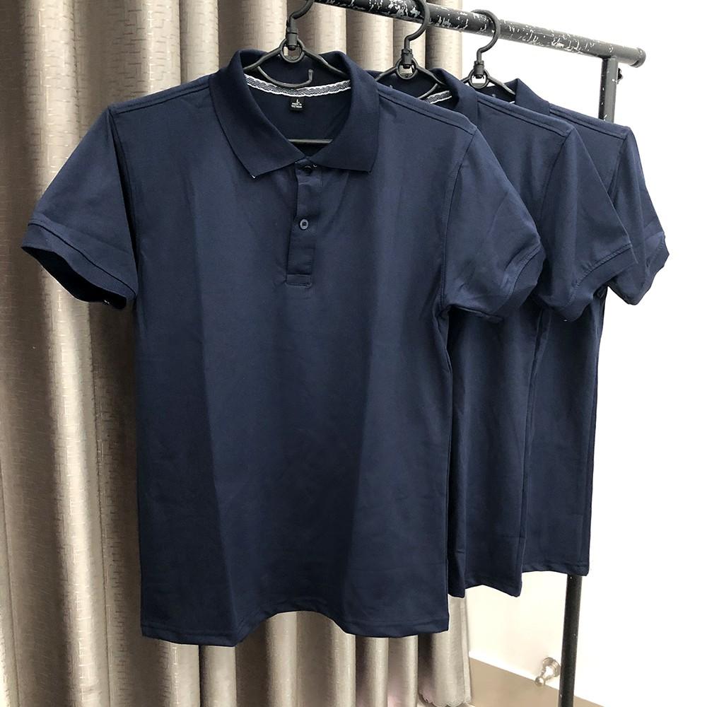 Áo Thun Có Cổ Cá Sấu 4 Chiều Xanh Đen