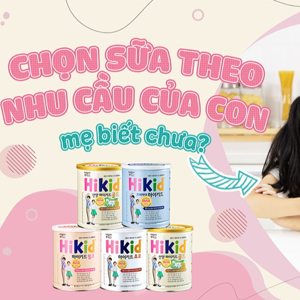 Sữa Hikid hương Chocolate 650g (1-9 tuổi) - Nhập khẩu Hàn Quốc