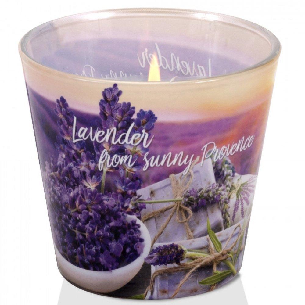 Ly nến thơm tinh dầu Bartek Lavender Fields &amp; Soap 115g QT04965 - cánh đồng oải hương, nến trang trí, thơm phòng, thư giãn, hỗ trợ khử mùi (giao mẫu ngẫu nhiên)