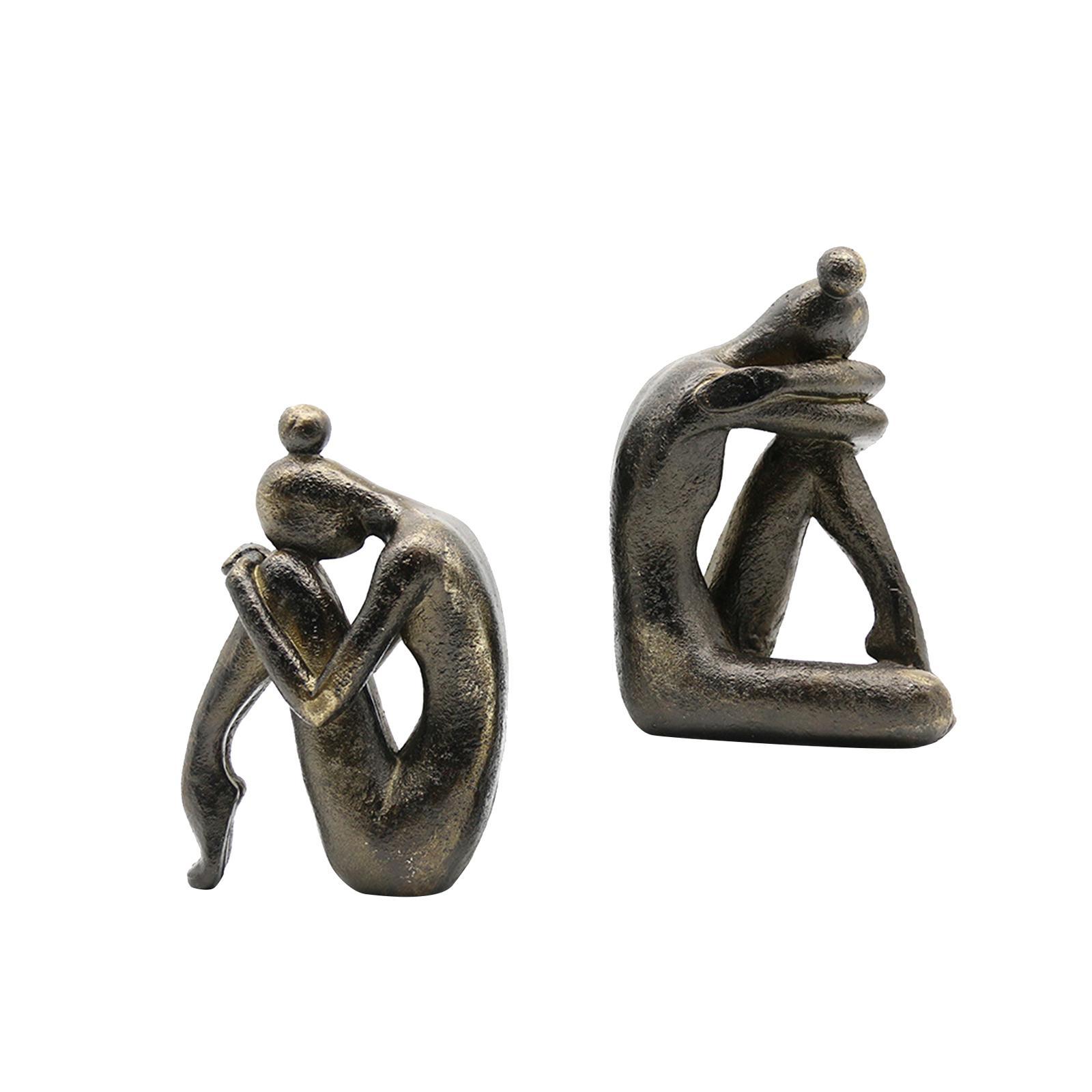 Thinker Bookends Figurine Bookend Decorative Bookends Desk Living Room Modern Home Female Book Stand Holder Resin Book Ends Book Stopper