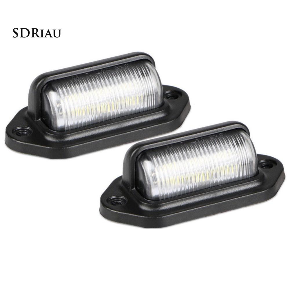 2 Đèn led 6 bóng gắn bảng số xe ô tô 12/24V chất lượng cao