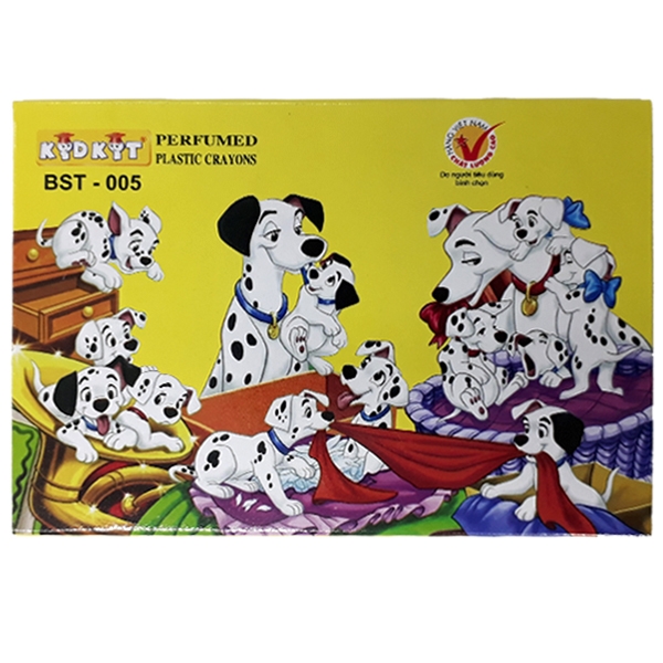 Viết Sáp Màu Chó Đốm BS-005 - Mẫu Bao Bìa Màu Vàng