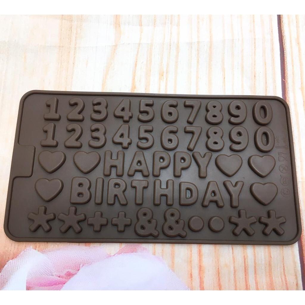 Khuôn silicon làm socola chư HAPPY BIRTHDAY