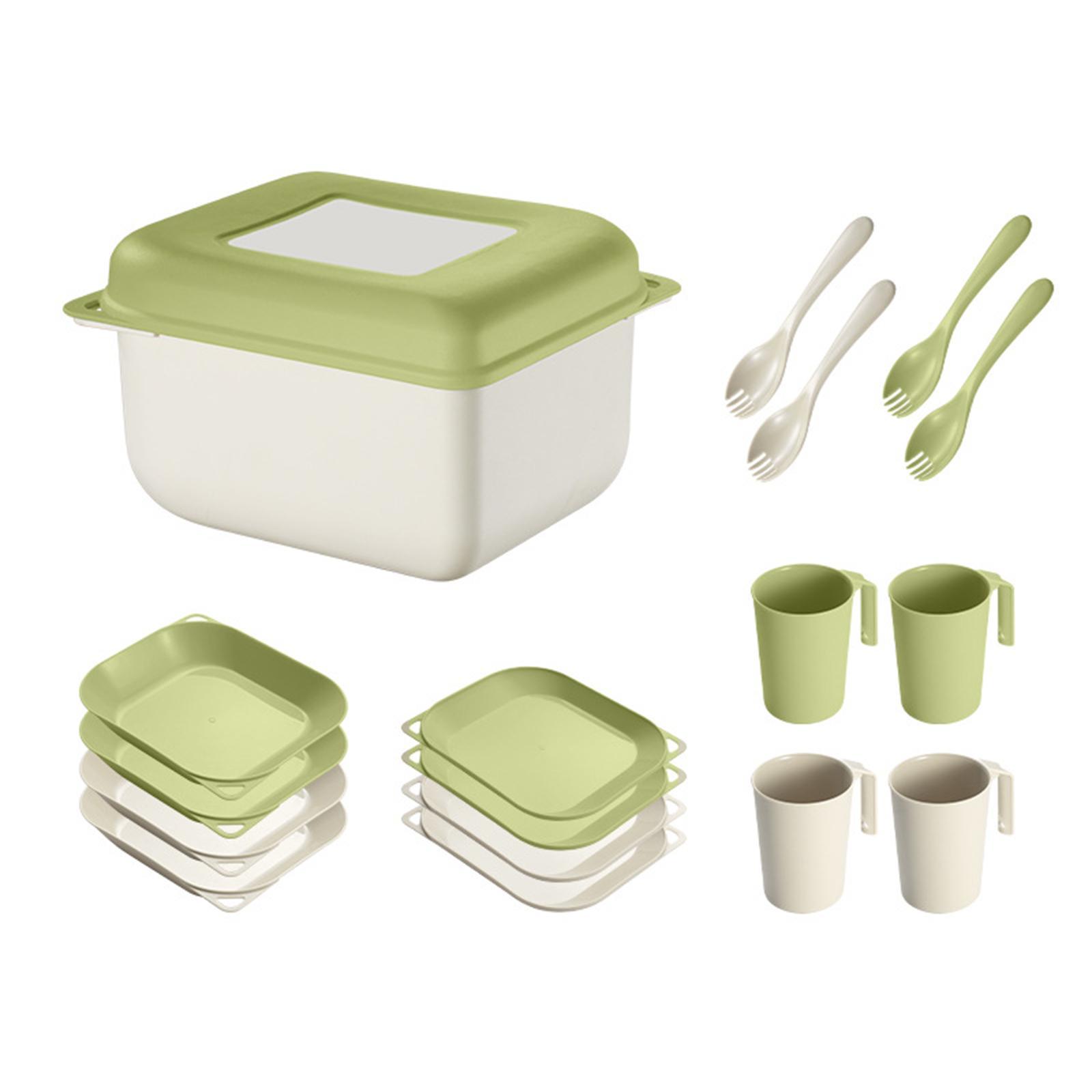 Wheat Straw Dinnerware Sets Box Outdoor Cutlery Set for Party Kitchen Picnic