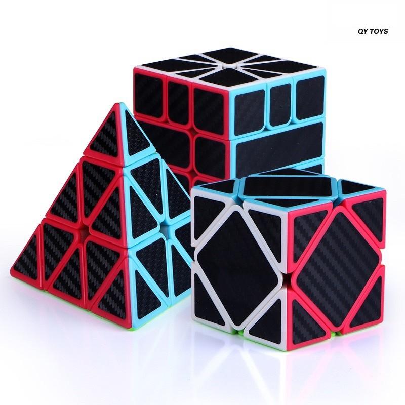 Bộ Sưu Tập Khối Rubik Carbon 2x2 3x3 4x4 5x5 Tam Giác 12 Mặt, Skewb, Ivy lá phong cao cấp