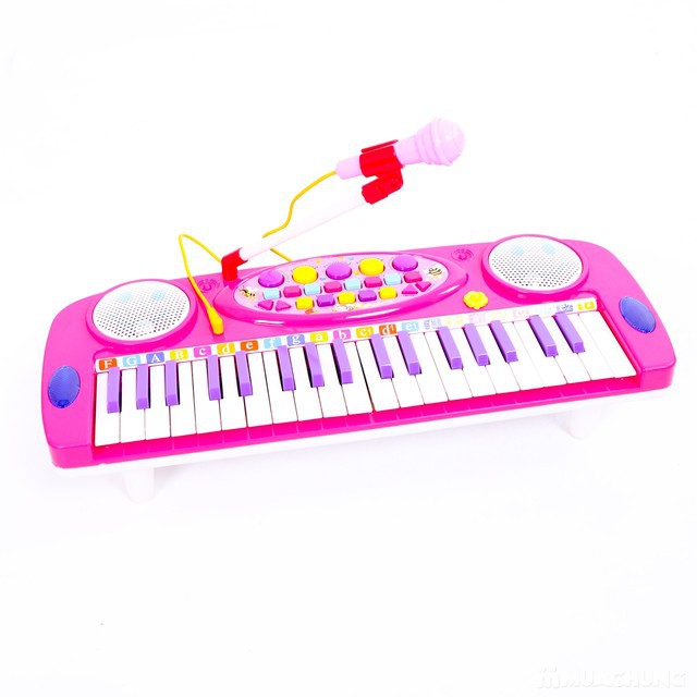 Đàn Organ Điện tử 37 phím, đàn Piano cho bé thỏa sức sáng tạo với âm nhạc - Tặng kèm micro thu âm chất lượng cao cho bé