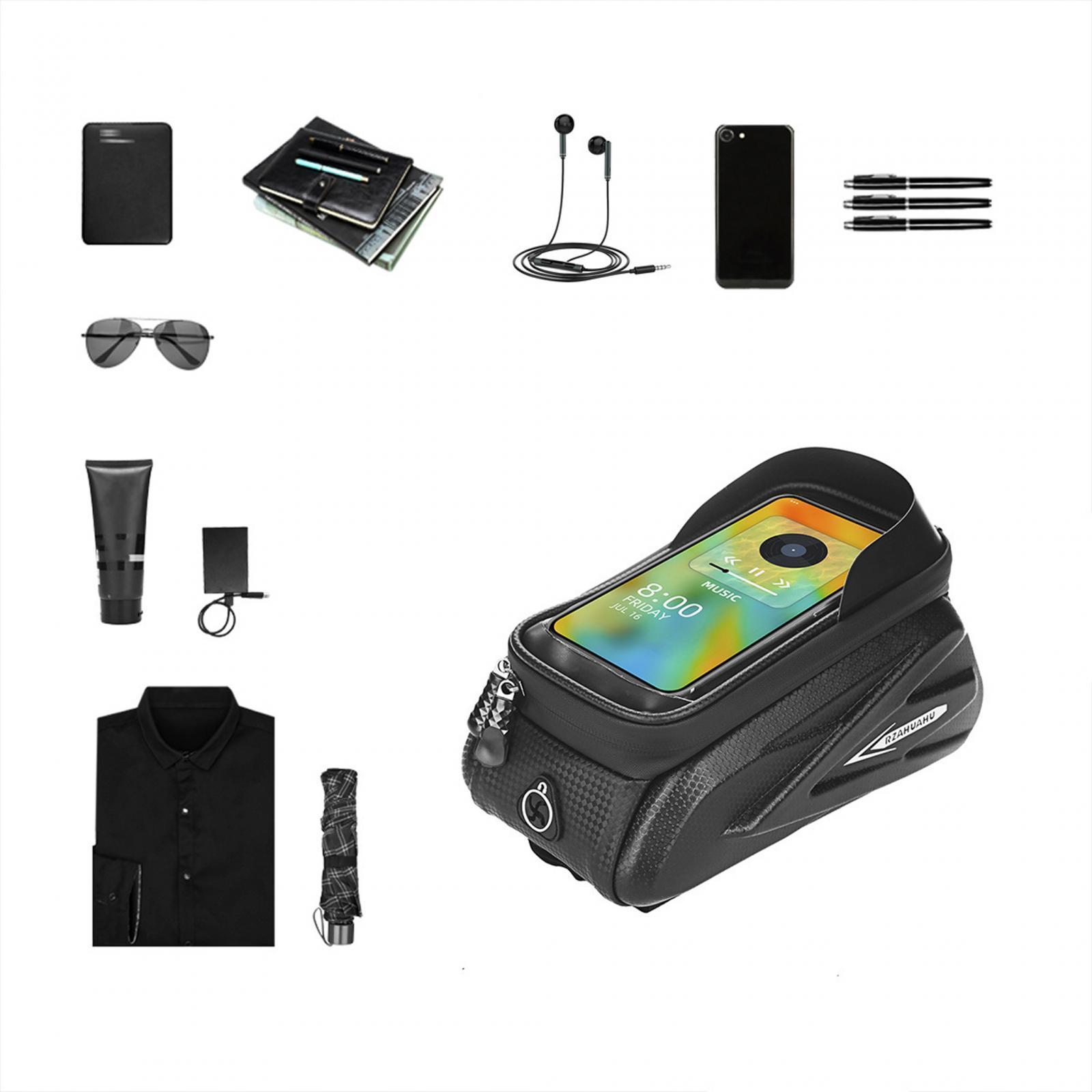 Bag Phone Bag Touch Screen Phone Bag Folding Bike Cell Phone Holder Pack Bike Front Frame Bag for Riding Men