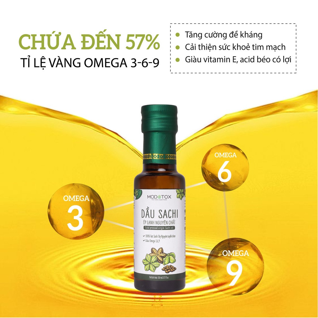 Dầu Sachi Ép Lạnh Nguyên Chất 100% Bổ Sung Omega 3-6-9 Phù Hợp Cho Mẹ &amp; Bé Trên 6 Tháng MODOTOX 110ml - 250ml (Chai)