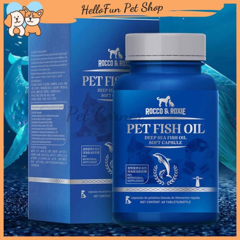 Viên dầu cá cho chó mèo Pet Fish Oil, bổ sung Omega 3, tăng sức đề kháng và dưỡng lông