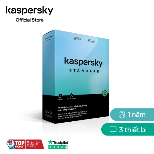 Phần mềm diệt virus Kaspersky Standard 3 Thiết bị/năm - Hàng chính hãng